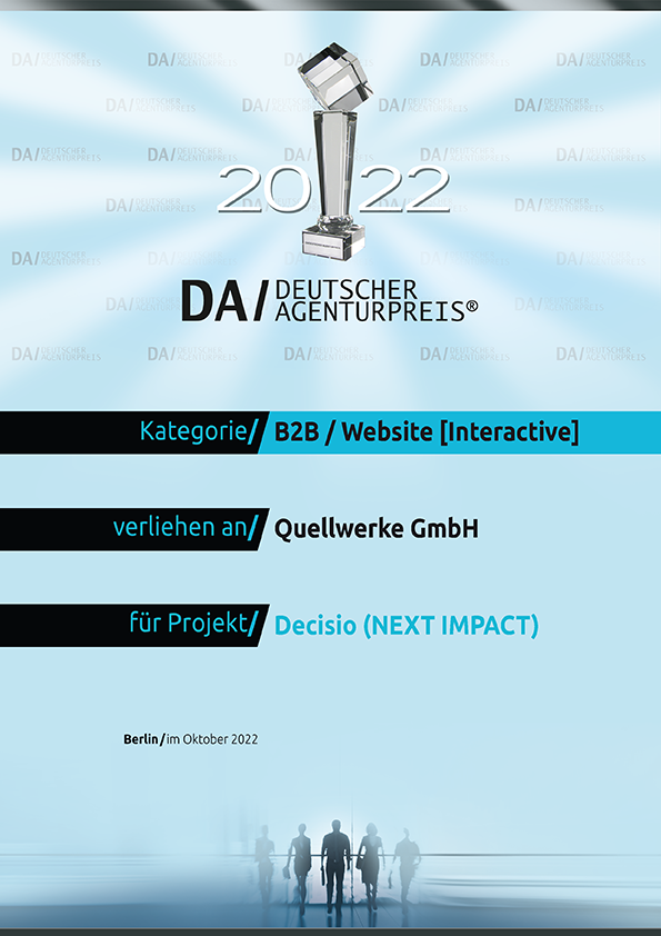 Quellwerke Urkunde DA 2022 - B2B Website Interactive