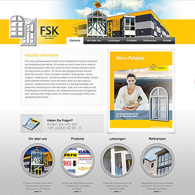 Neue Pimcore Website für FSK Holz und Bauelemente GmbH aus Zwingenberg
