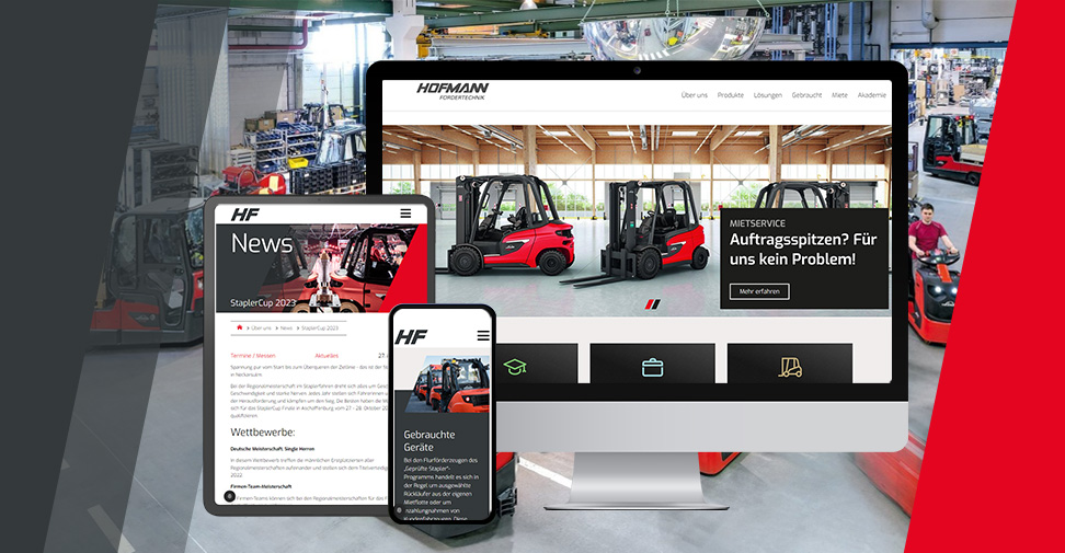 Umsetzung einer modernen und professionellen Webseite für die Hofmann Fördertechnik GmbH