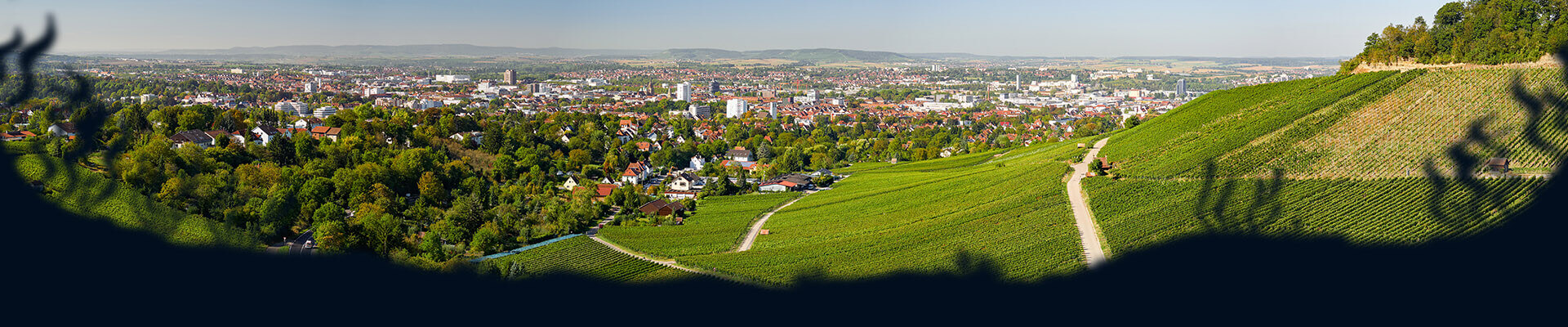 Kopfgrafik mit Blick auf Heilbronn